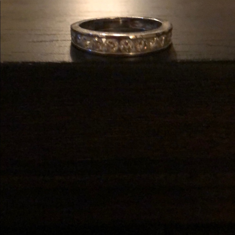 1 carat wedding band in 10K white gold